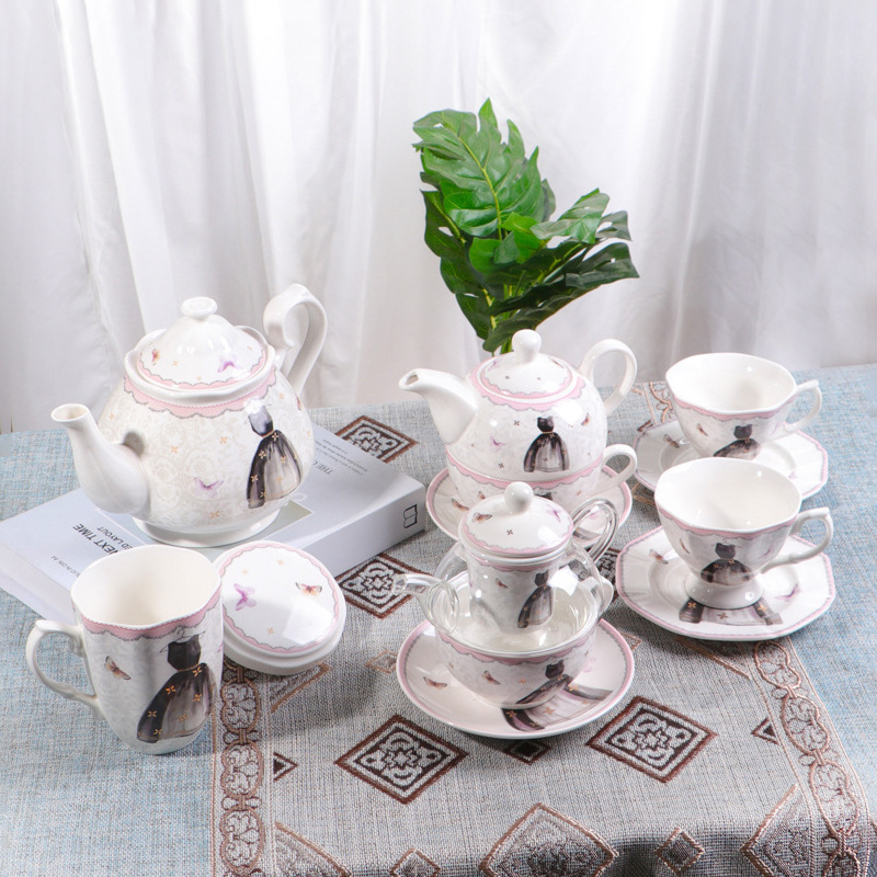 Glass Pot And  porcelain Cup Korean-Style Mother And Child A Teapot For One Person A Tea Set