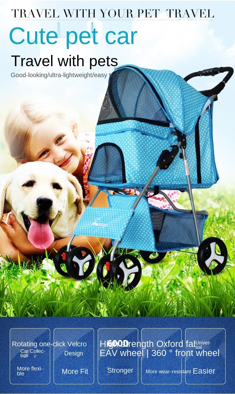 Outdoor Dog Strollers Pet Trolley for Sale Foldable Detachable Products Cart Travel Folding Carrier For Pets Pet Trolley