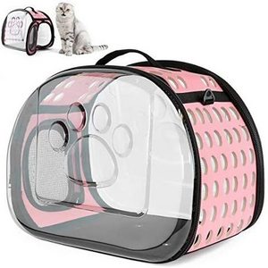 Foldable Pet Dog Cat Carrier Cage Collapsible Travel Kennel - Portable Pet Carrier Outdoor Shoulder Bag for Puppy  Small Medium