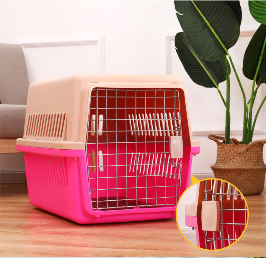 Drop shipping China New Regulated Airline Approved Portable Plastic Large Pet Dog Air Travel Carrier Crate Cage