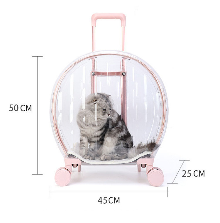 Transparent Pet Outdoor cat bag multi-purpose cat space capsule trolley case Carry backpack out pet bag luggage