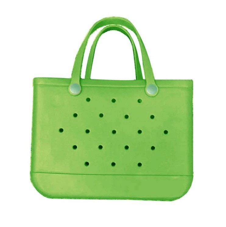 Women Wholesale Waterproof Tote Bags Custom Holes Summer Rubber Totes Pvc O Large Fashion Eva Plastic Beach Rubber Bags