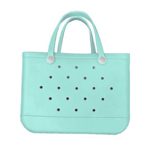 Popular EVA Tote Woman Large Shopping Basket Bags Silicone Eco-friendly EVA Bogg Bag Jelly Candy Lady Handbags Wholesale