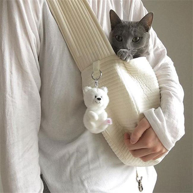 Hot Selling Cat Travel Portable Cute Dog Canvas Backpack Small Dog Shoulder Cat Bag Dog Sling Carrier