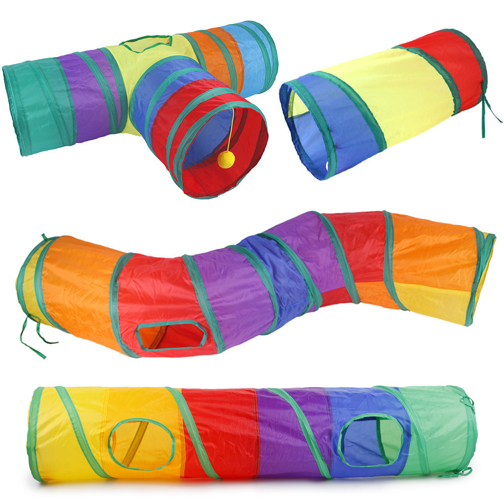 Hot Sale Cat Interactive Play Toys Tunnel Outdoor Indoor Pet Channel Passage Foldable Cat Tunnel Pet Cat Tent Collapsible Tube