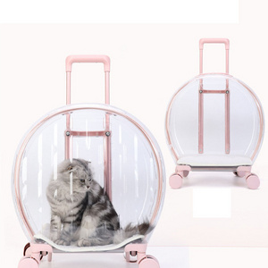 Transparent Pet Outdoor cat bag multi-purpose cat space capsule trolley case Carry backpack out pet bag luggage