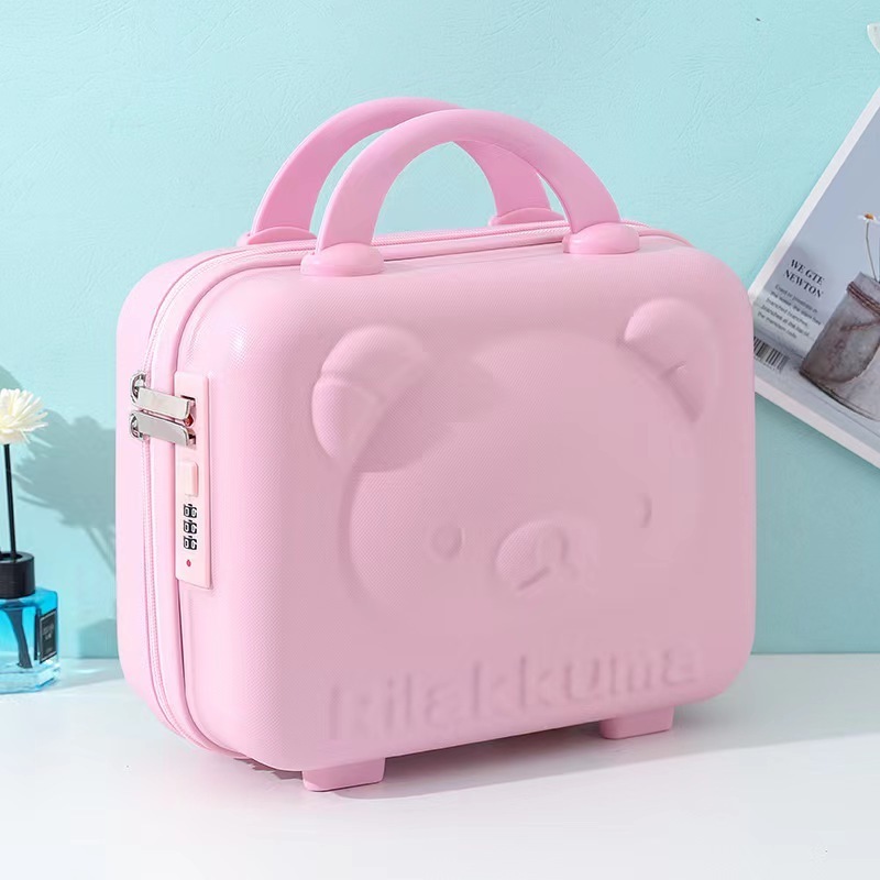 Cartoon Bear Cute Lightweight Storage Bag Password Box 14 16 Inch Cosmetic Travel Case Mini Suitcase