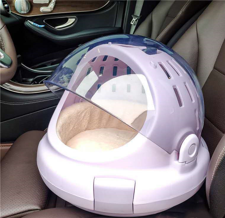 wholesale Plastic pet cages carriers Hot Sell Space Capsule Cat Litter Box Portable Double Use Cat Bag