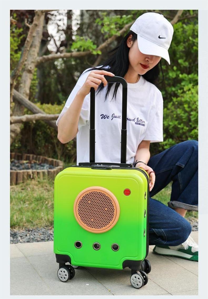 NEW 2in 1 Pet Trolley Case Universal Wheel Portable Outing Pet Box Breathable Luggage Box Travel Cat and Dog Outing Box