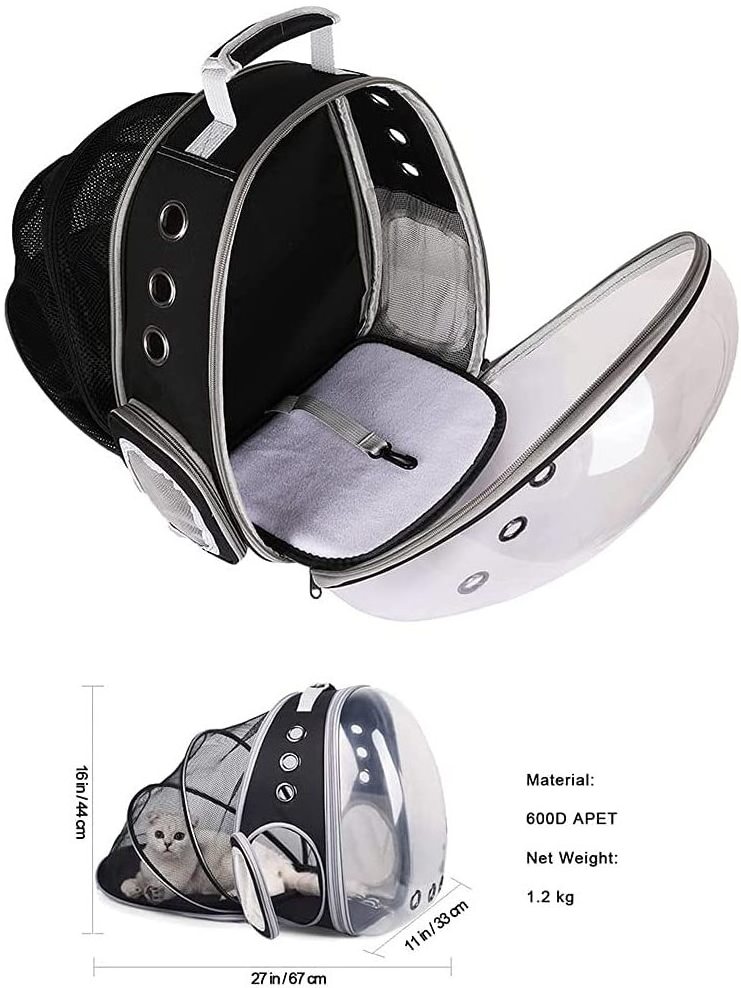 Cat Backpack Carrier Bubble Expandable Foldable Breathable Pet Carrier Dog Carrier Backpack for Large Big Cats Hiking Travelling