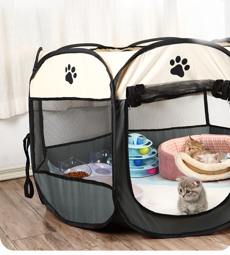 Indoor-Outdoor Pop Up Exercise Playpen Pet Tent Playground for Small Medium and Large Dogs and Cats - Multiple Colors and Size