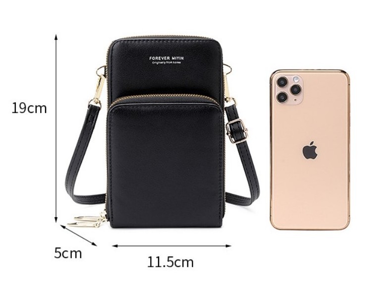 Transparent cross body wallet bags multifunctional touch screen mobile phone sling bag for women