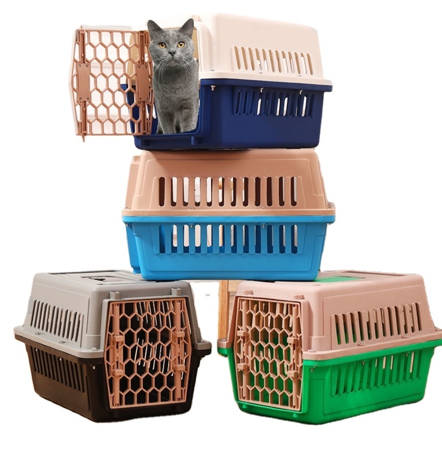 Manufacturer Small Pet Cage Supplier Dog Cages and Carriers House Pets Kennel Cage Portable Plastic Cat Air Box