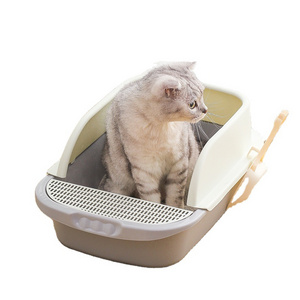 Hot Selling Plastic Cat Litter Box Semi Automatic Pet Cat Toilet Cat Training Toilet Kitten Toilet Boxes