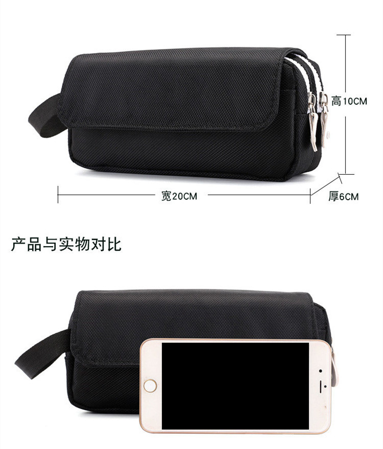 Durable Oxford Canvas Pencil Pen Bag Large Capacity Creative Waterproof Double Layers Pencil Case For School Students