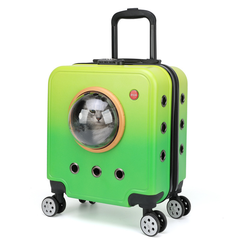 NEW 2in 1 Pet Trolley Case Universal Wheel Portable Outing Pet Box Breathable Luggage Box Travel Cat and Dog Outing Box