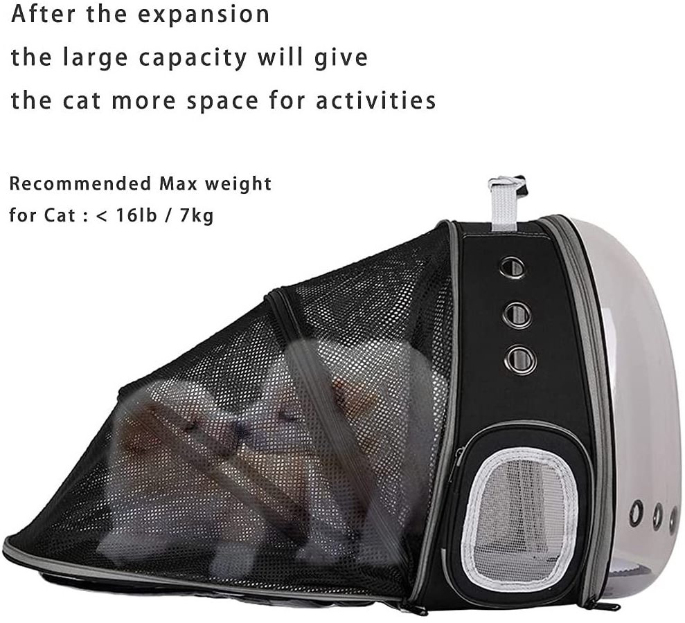 Cat Backpack Carrier Bubble Expandable Foldable Breathable Pet Carrier Dog Carrier Backpack for Large Big Cats Hiking Travelling