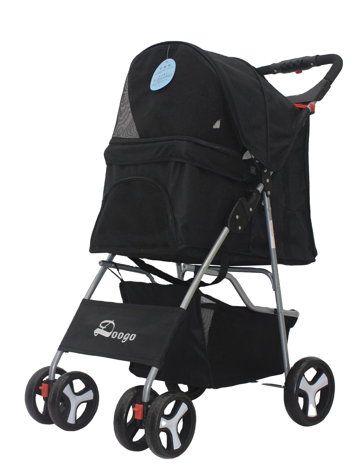 Folding Stroller for Dogs and Cats Pet Transport Trolley Four Rounds pet Travel Stroller - Foldable with one Hand