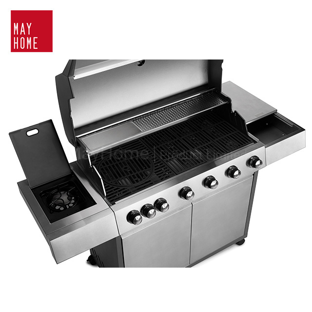 Premium quality barbecue gas grill for restaurents commercial gas grill 6 burner stainless steel bbq grill