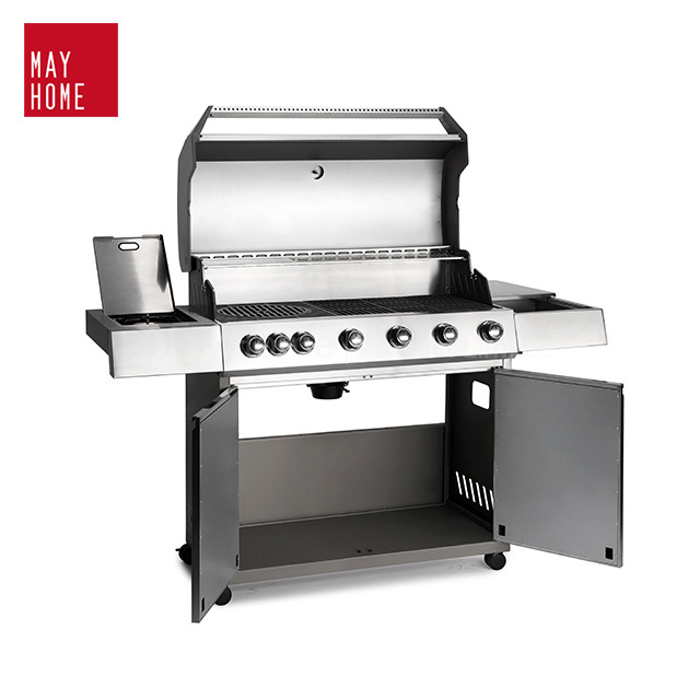 Premium quality barbecue gas grill for restaurents commercial gas grill 6 burner stainless steel bbq grill