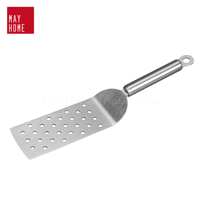 Griddle tools Stainless Steel long and wide pizza Spatula with holes for frying/baking /cooking /grilling