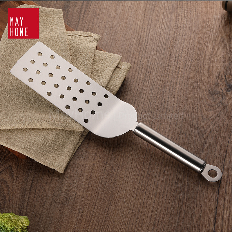 Griddle tools Stainless Steel long and wide pizza Spatula with holes for frying/baking /cooking /grilling