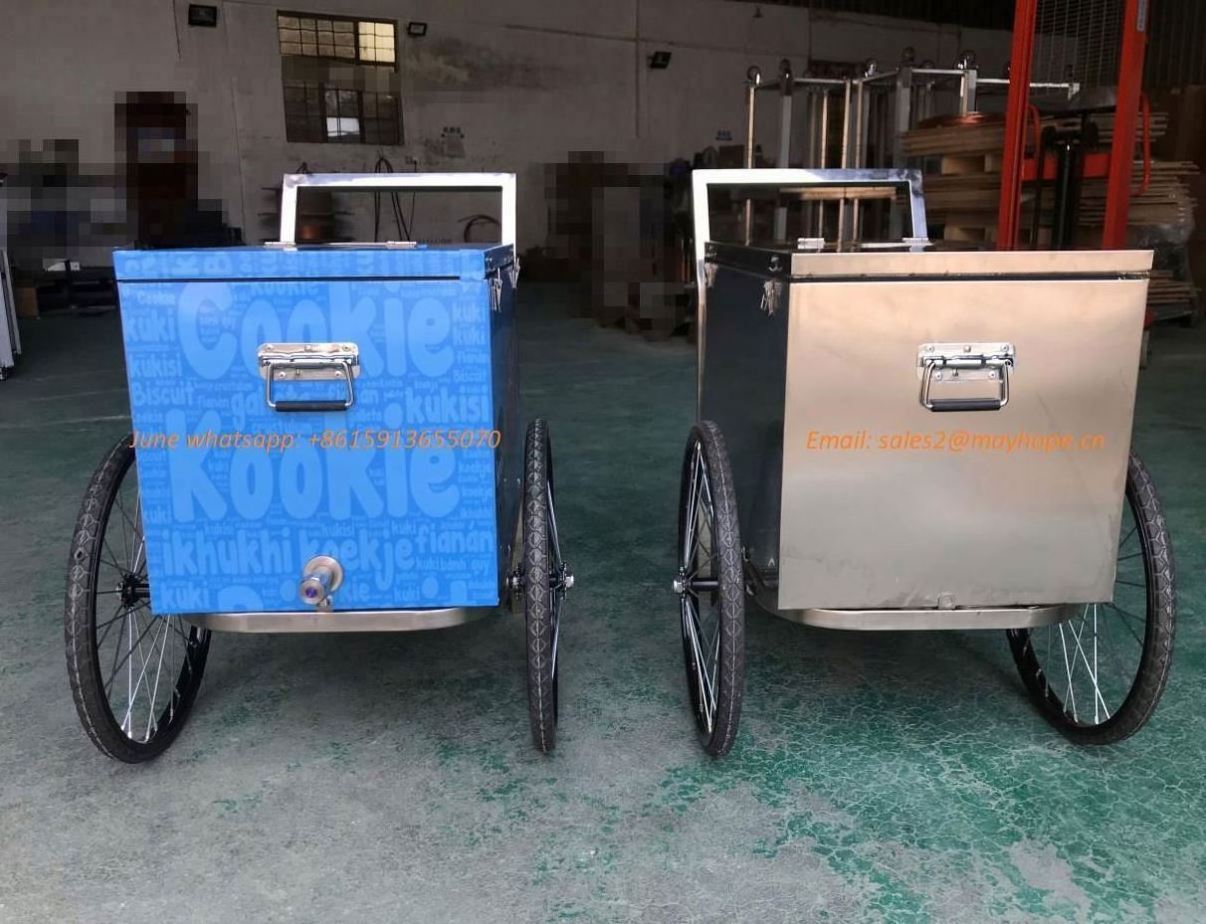 Stainless Steel Traditional Street Push Food Cart Mobile Hot Dog Cart For Sale With Umbrella