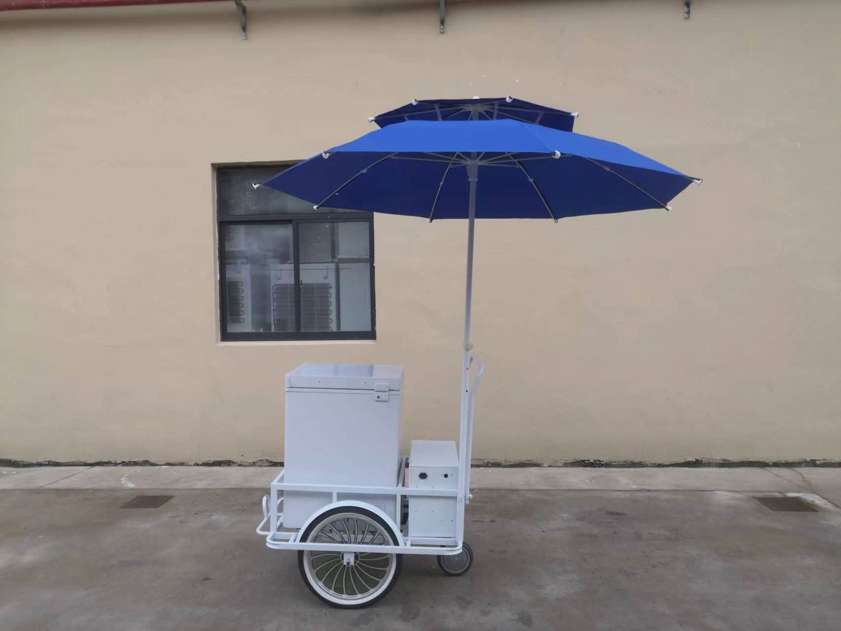 air cooling beach trolley cart ice cream car vending bike cart