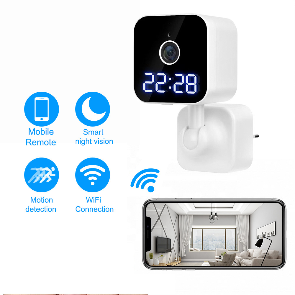 V380pro 3mp Hd Video Camera Wifi Home Security Wireless Camera Wall Clock Memory Card Network Mini Camera