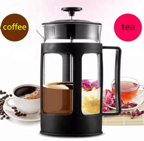 304 Grade Plastic Class French Press Coffee Maker 34 Ounce with 4 Level Filtration System Glass French Coffee Press