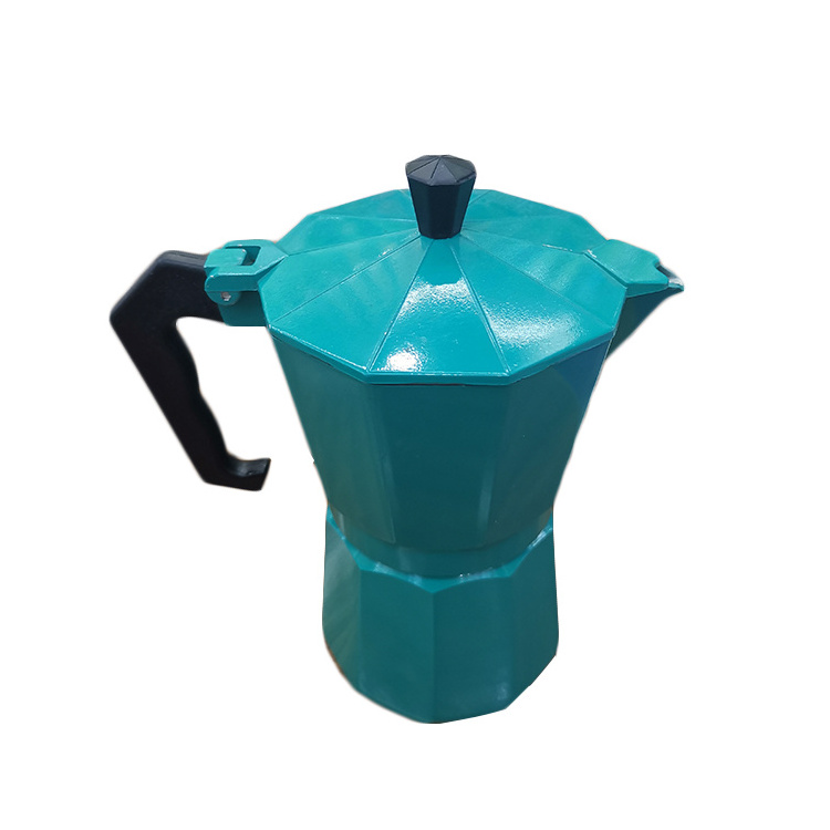 High Quality 3/6/9 Cups Italian Coffee Maker Gas   Bluey-green Coffee Maker for Home/Outdoors