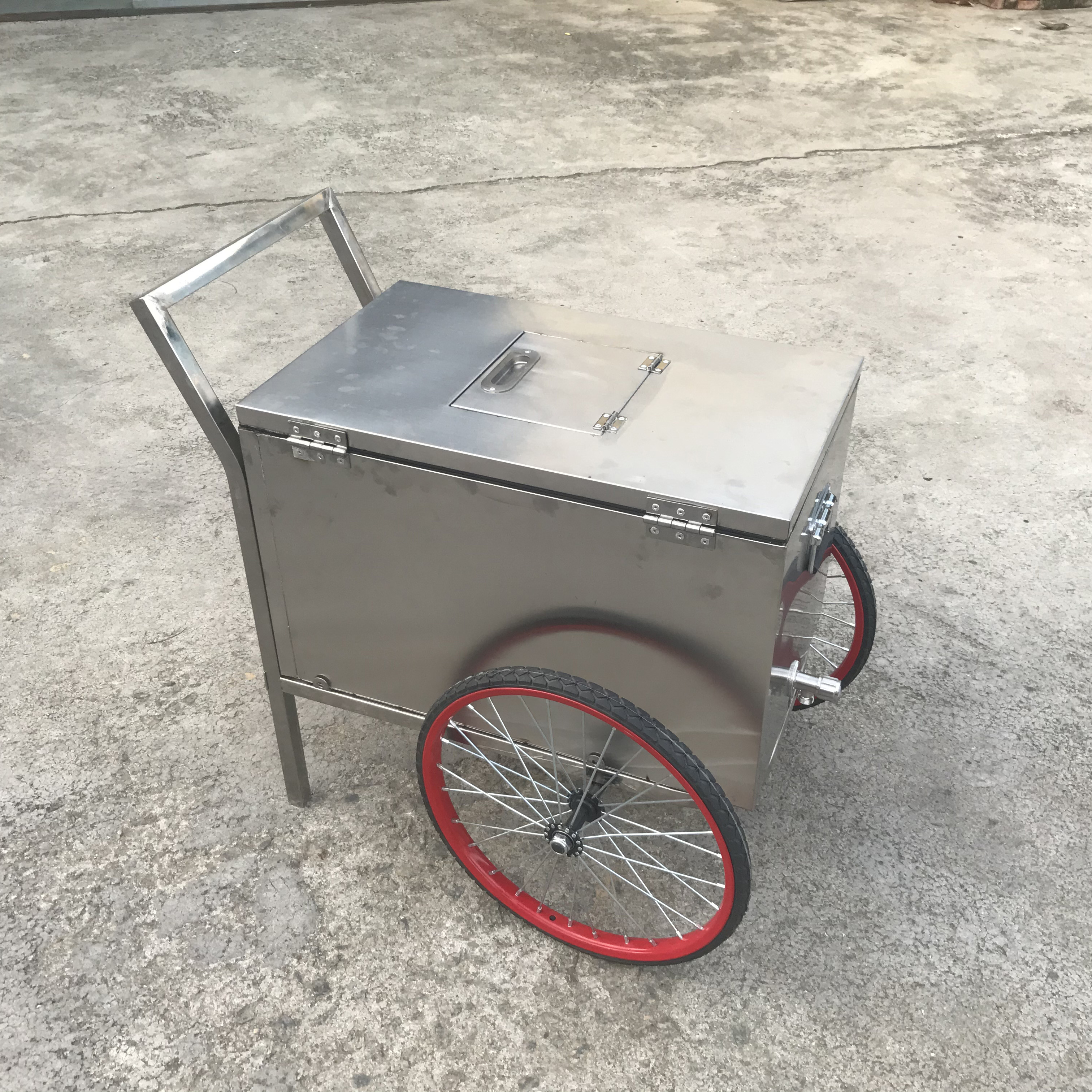 Stainless Steel trolly beach cart with wheels beach fishing ice cream cart TC2023