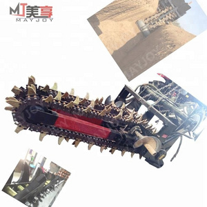 walking trencher matched with small size 4 wheel tractor/ chain trencher/ditching machine(skype:mayjoy46)