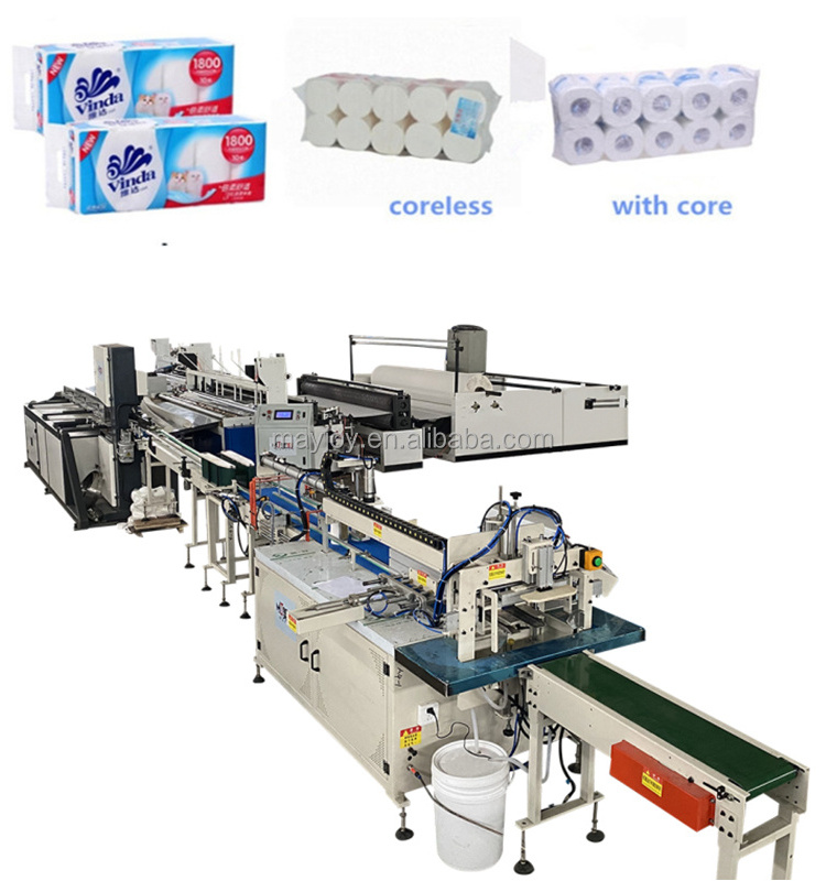 Automated soft toilet paper making rewinding machine full automatic toilet paper converting machine