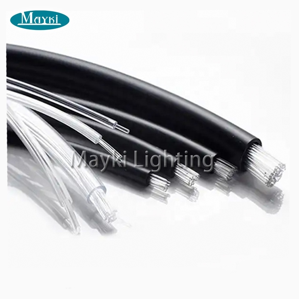 25cores 0.75mm 4.2mm 6mm multi strands end glow fiber optic cable for lighting pool deck floor star ceiling