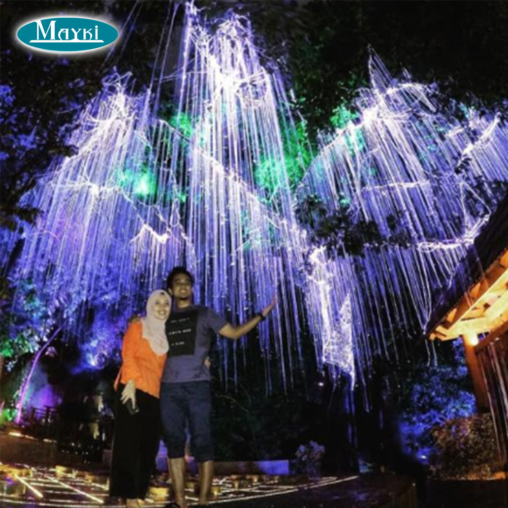 Fluorescent light tree design fiber optic light park outdoor street decoration sparkle fiber