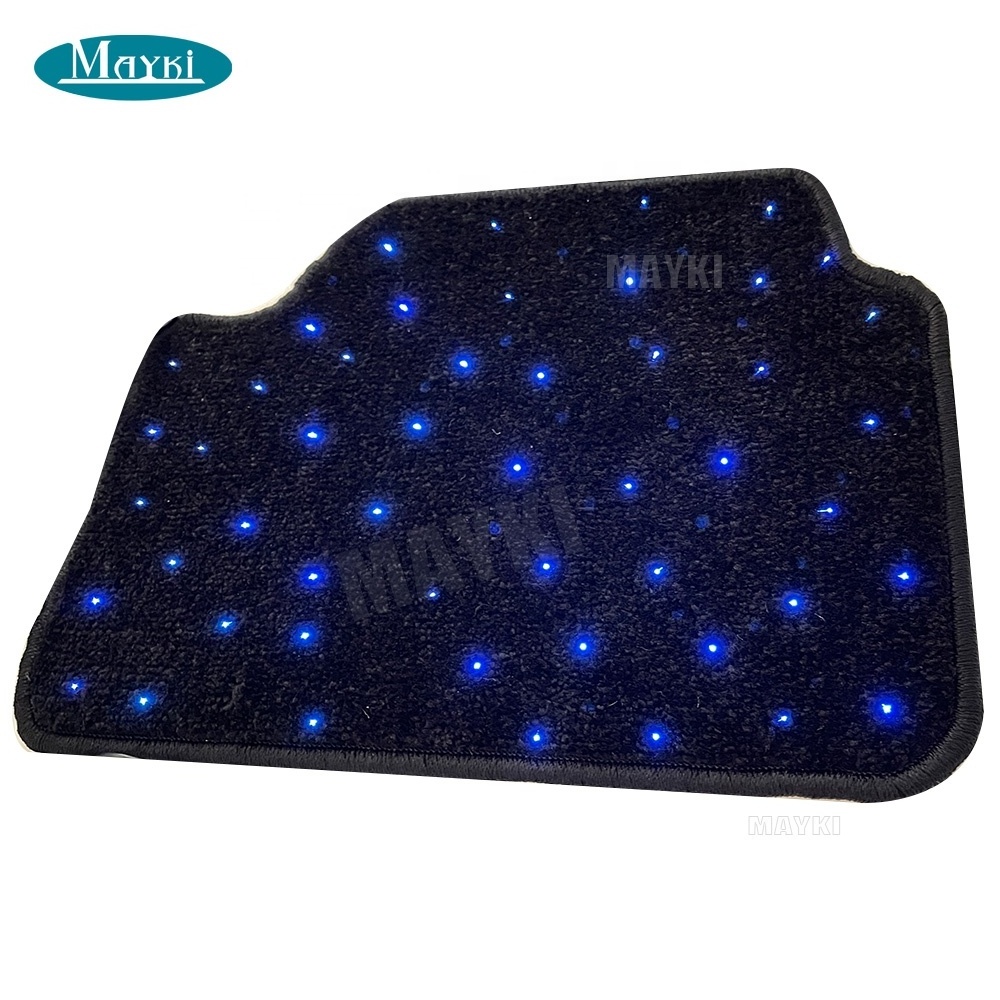 Mayki BMW car mat APP fiber optic star rug for car with 4 carpets 5054 led light 0.25mm fiber optic cable Cigarette lighter