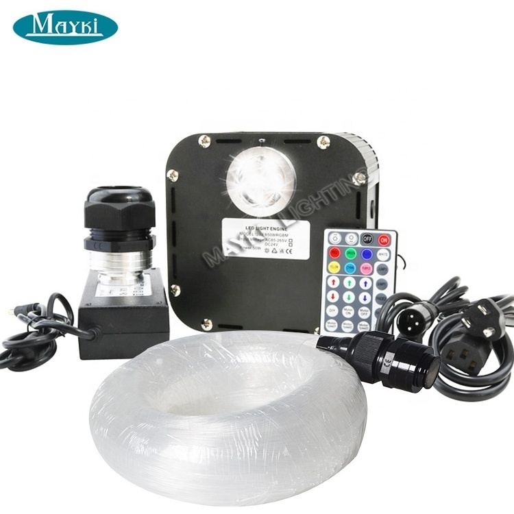 50W DMX twinkle fiber optic ceiling stars light kit with 800 1000 1250 points strands RGBW light engine for cinema