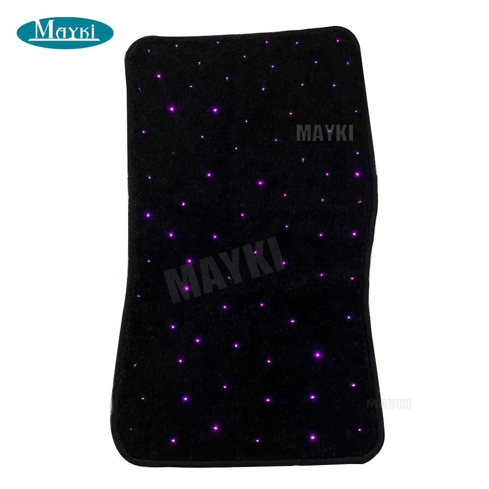 Mayki BMW car mat APP fiber optic star rug for car with 4 carpets 5054 led light 0.25mm fiber optic cable Cigarette lighter