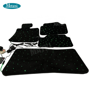 Mayki BMW car mat APP fiber optic star rug for car with 4 carpets 5054 led light 0.25mm fiber optic cable Cigarette lighter