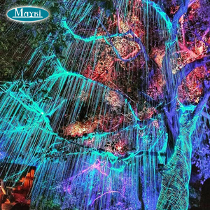 Fluorescent light tree design fiber optic light park outdoor street decoration sparkle fiber