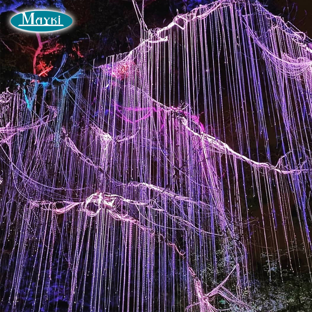 Fluorescent light tree design fiber optic light park outdoor street decoration sparkle fiber