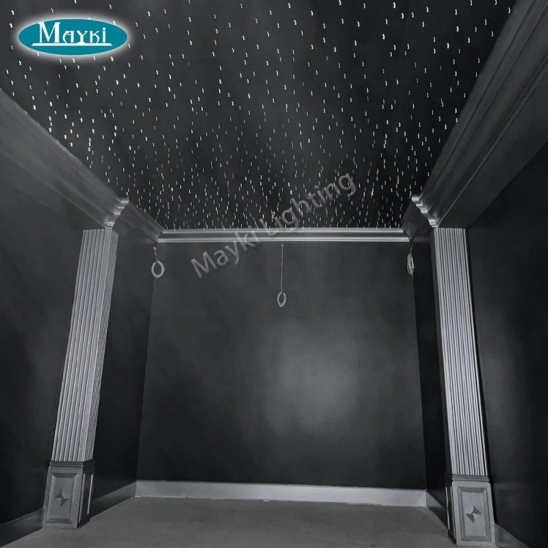 60*60cm acoustic black star ceiling panels fiber already made tiles optic fiber star ceiling light