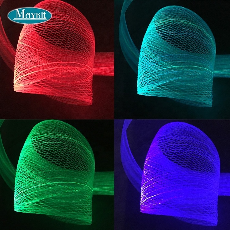 LED Light Outdoor  Tree Decoration Side Glow Fiber Optic Mesh Woven Netting Fiber Optic Light