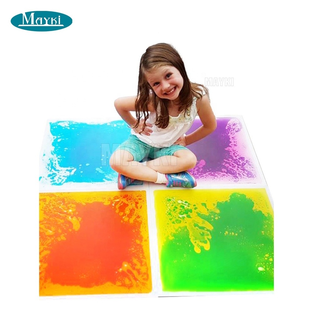 Sensory Equipment Educational Toys Liquid Mat Floor Tiles Set with 8pcs 50*50cm