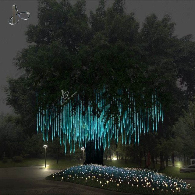 Fiber optic sky light tree for outdoor decoration