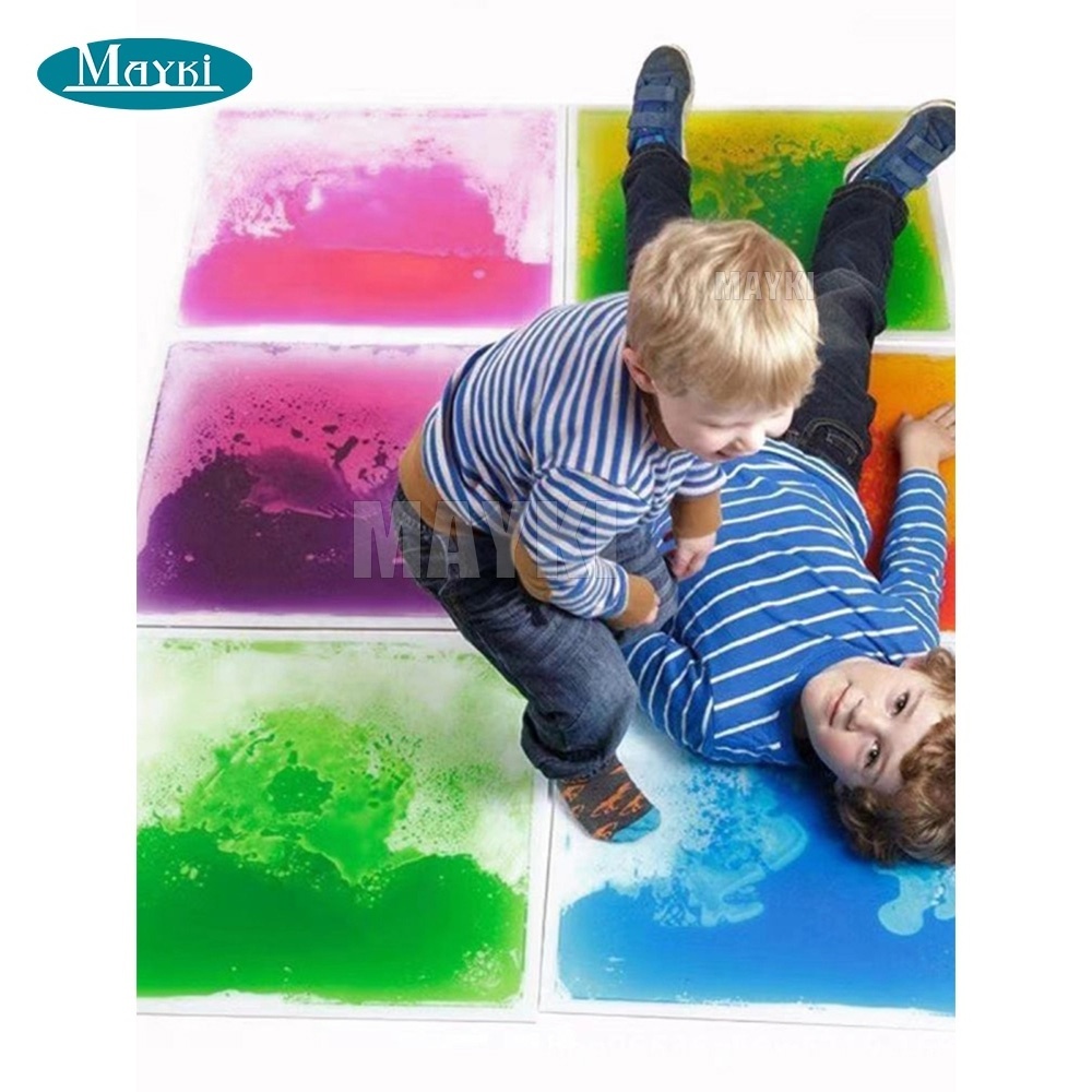 Non-toxic Sensory PVC Liquid Floor Tiles 50*50cm Indoor Sensory Mats Liquid Gel Pads for Autism Kids