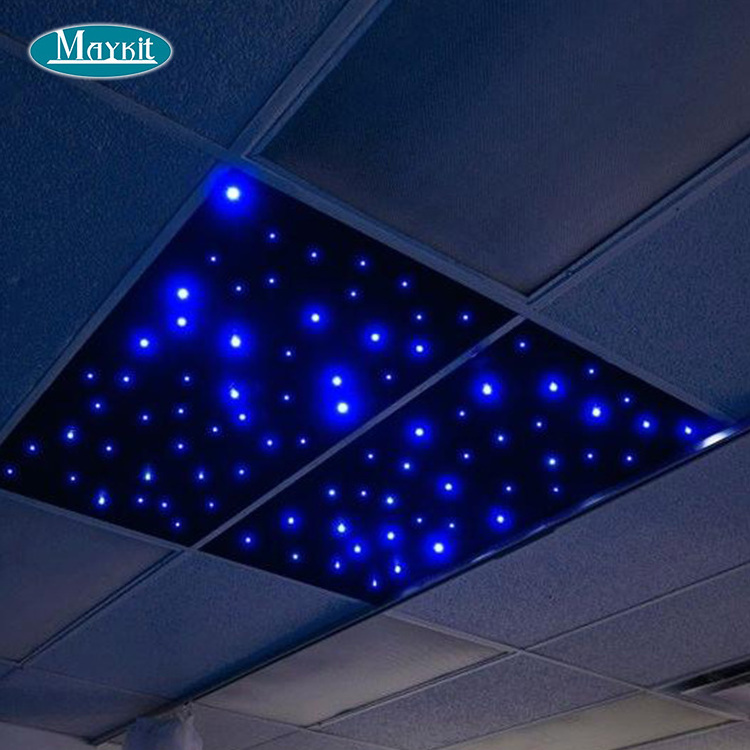 60*60cm acoustic black star ceiling panels fiber already made tiles optic fiber star ceiling light