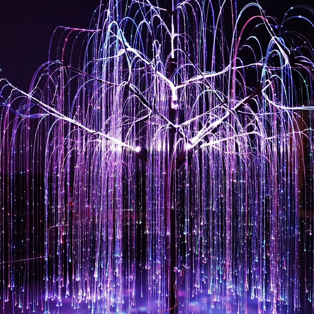 Fiber optic sky light tree for outdoor decoration