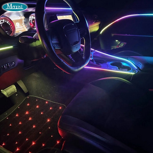 APP controlled colorful fiber optic car starlight mat waterproof DIY Fiber Optic interior Star Carpet Car floor Mat